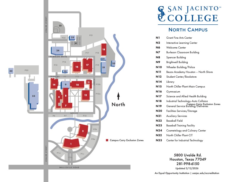 North Campus Permanent Exclusion Campus Carry Zones