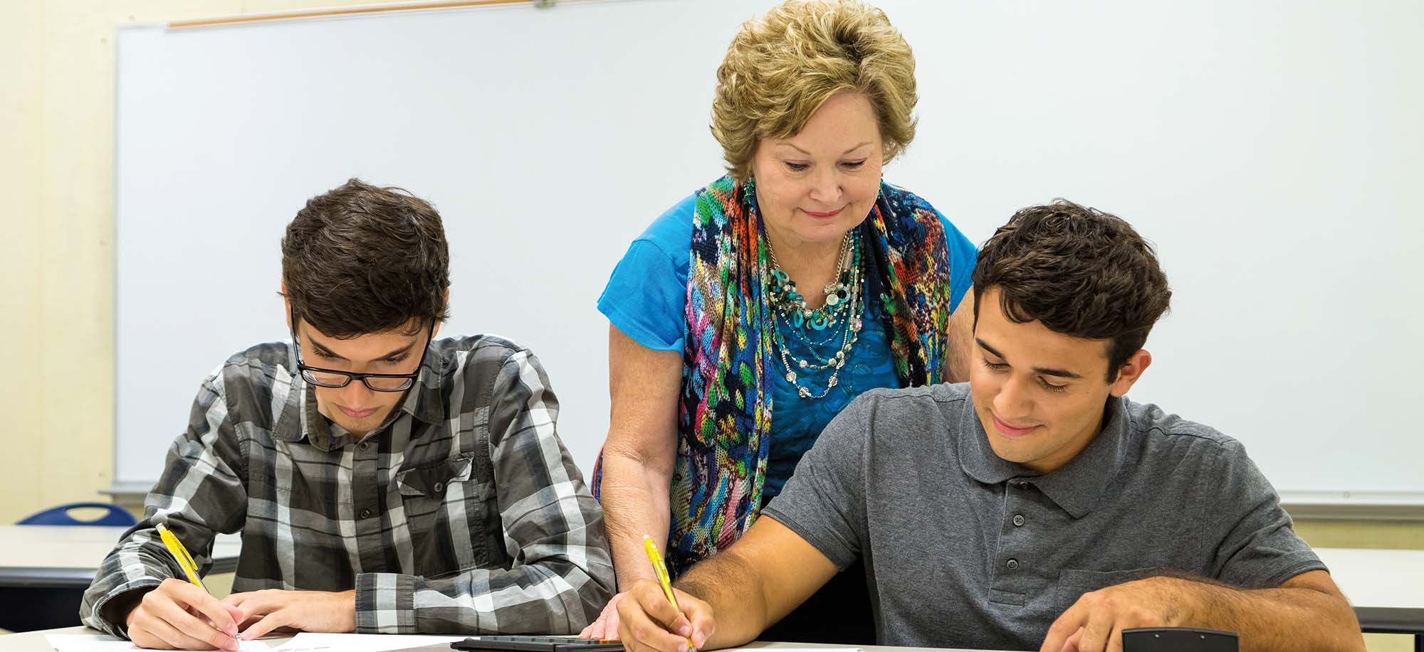 students with teacher