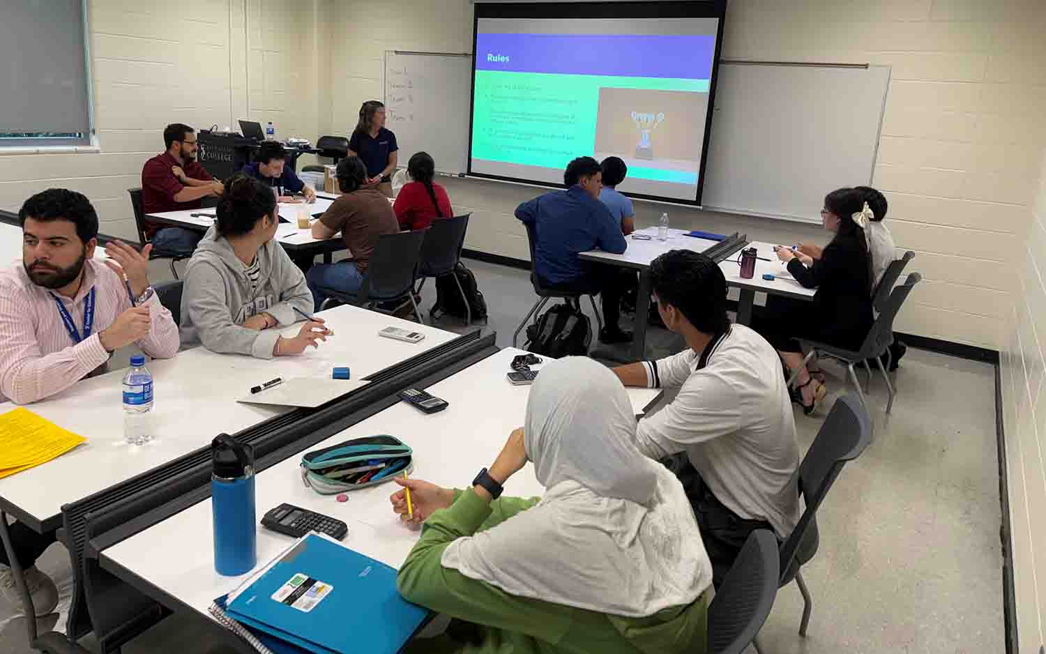 Calculus Bowl participants prepping for the competition.