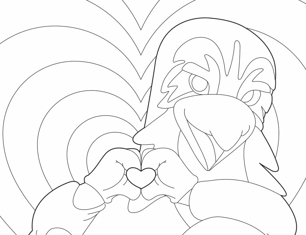 Poe Valentine Coloring Page 1